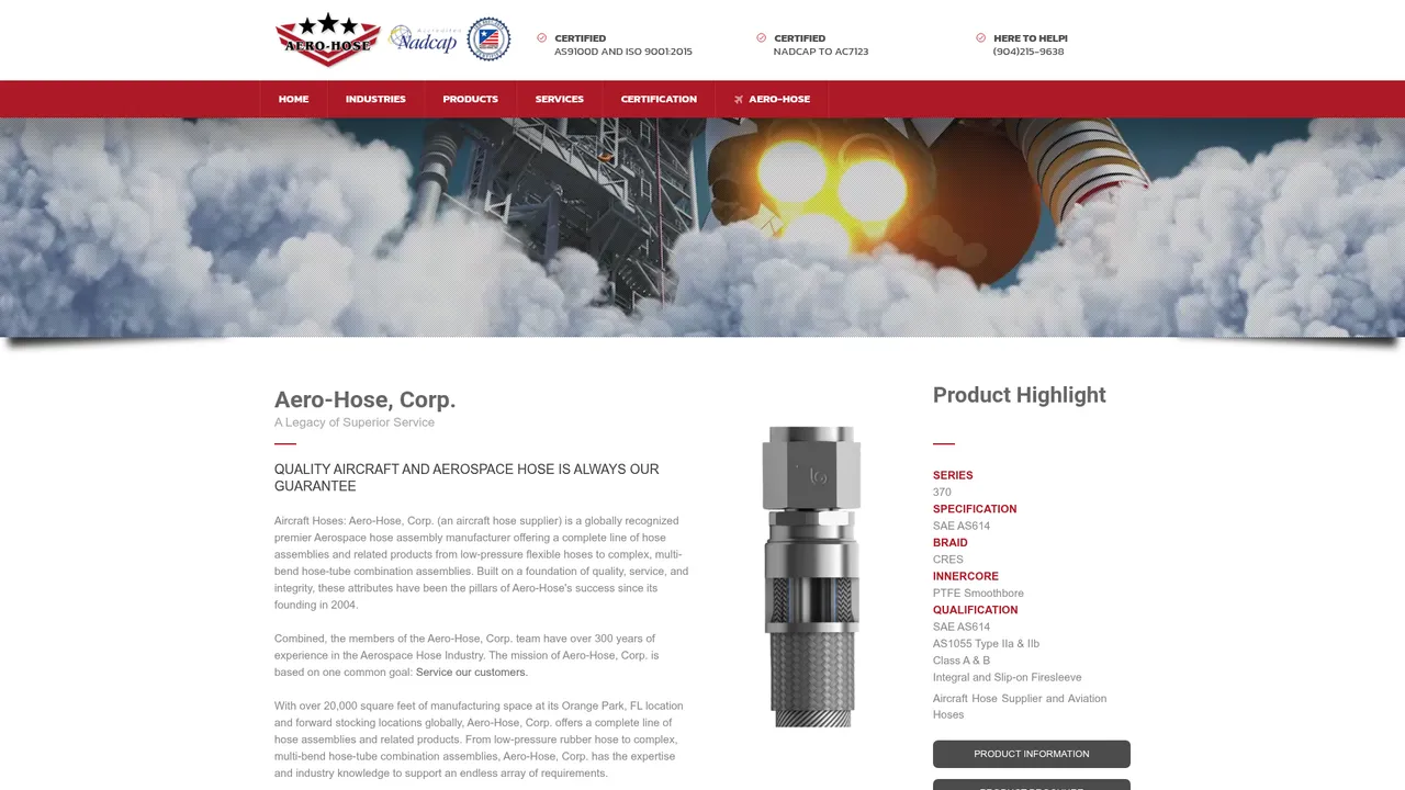 Aero-Hose Corp. - Web Design project by HHB Marketing Augusta GA