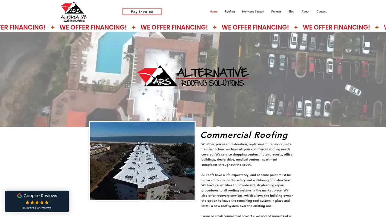 ARS Roofing - Web Design project by HHB Marketing Augusta GA