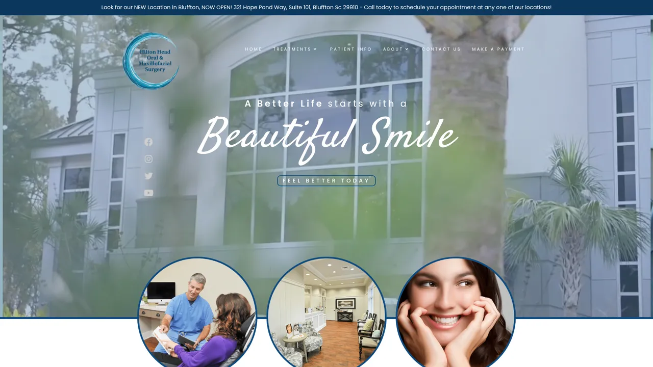 Hilton Head Oral Surgery - Web Design project by HHB Marketing Augusta GA