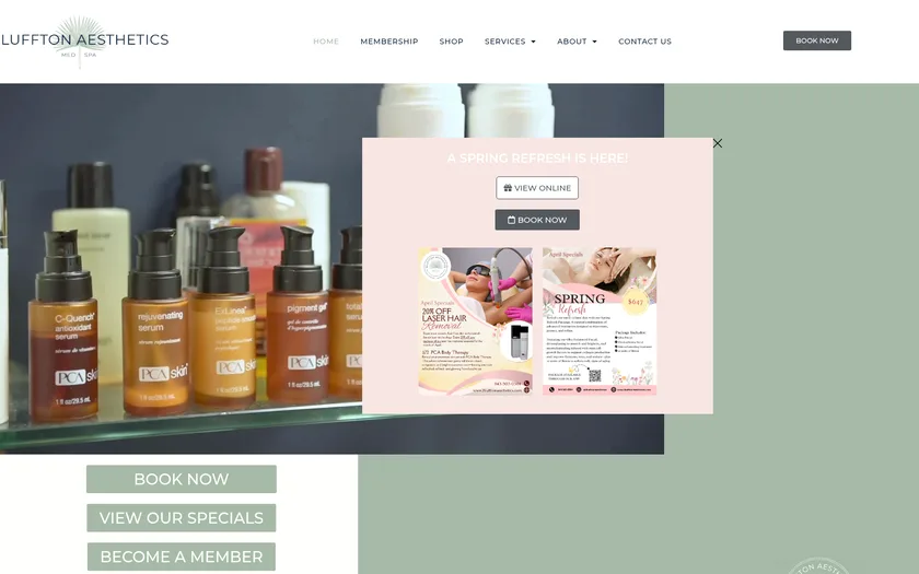 Website built by HHB for Bluffton Aesthetics